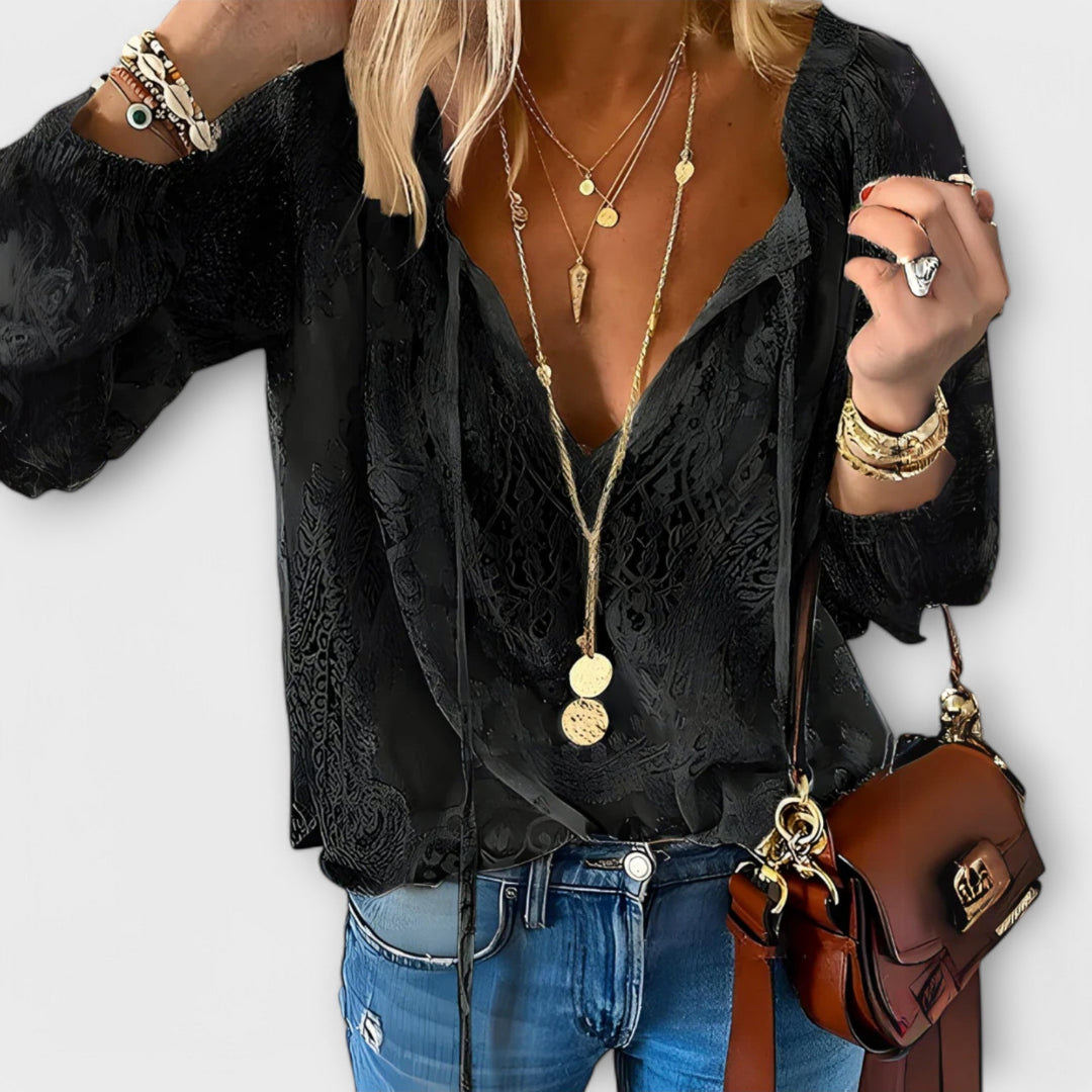 Fleur | Romantic Tie-Neck Blouse