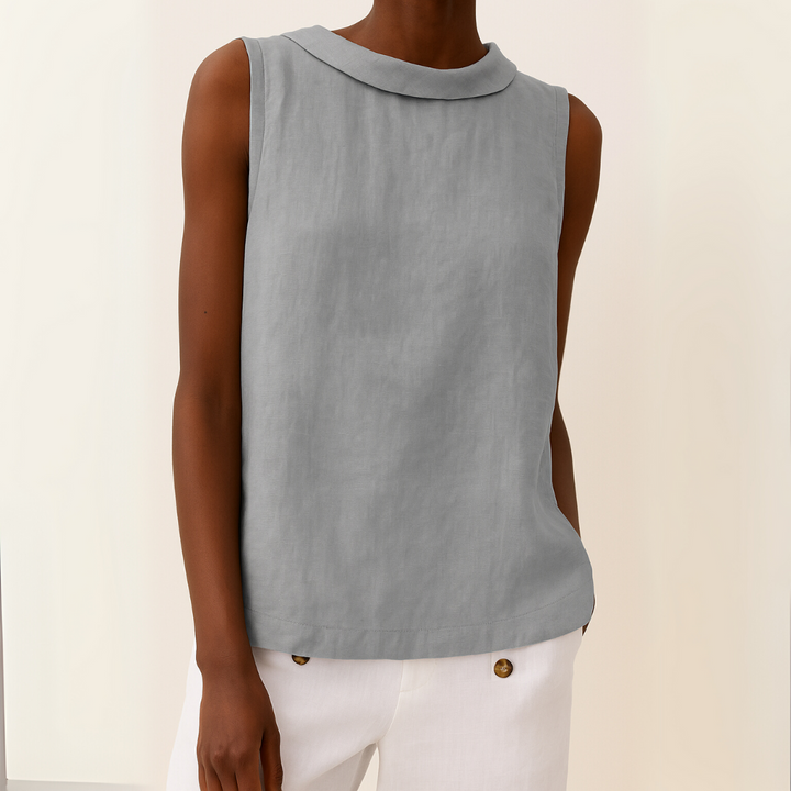 Harlow | Casual Sleeveless Roll Collar Top