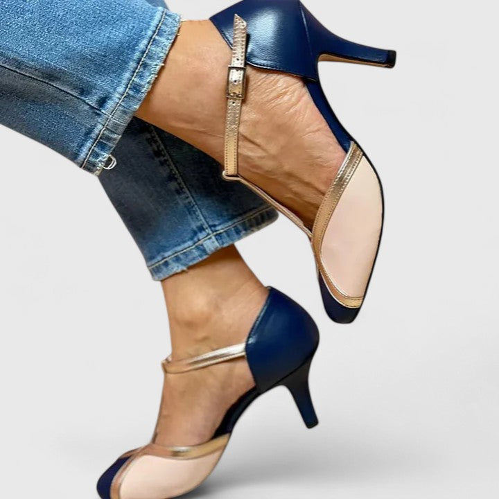 Rachel | Comfortable Color Block Heels