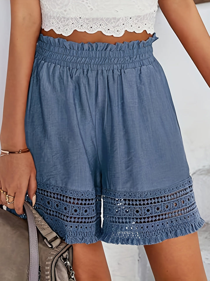 Rosemary | Lace-Trim Paper Bag Shorts