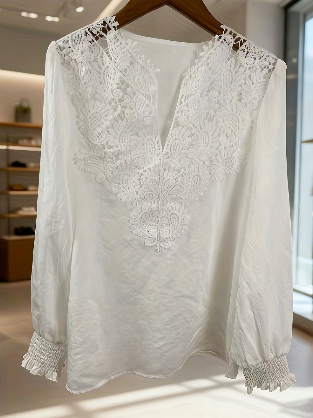 Delia | Embroidered V-Neck Blouse