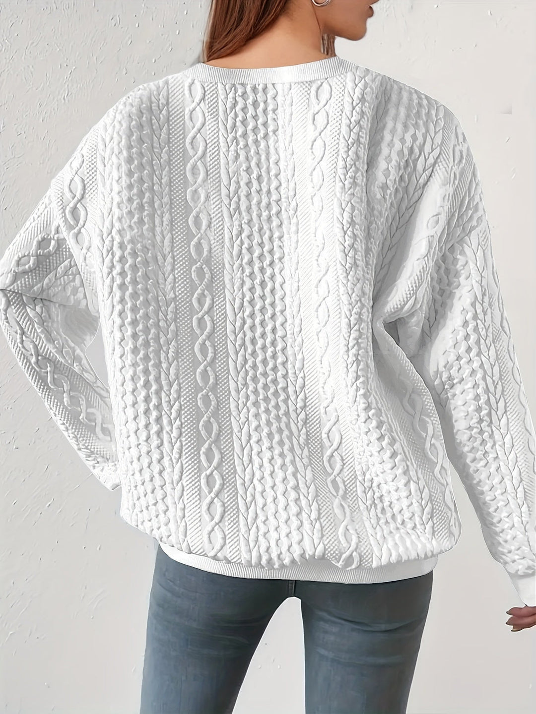 Joyce | Textured Cable-Knit Sweatshirt