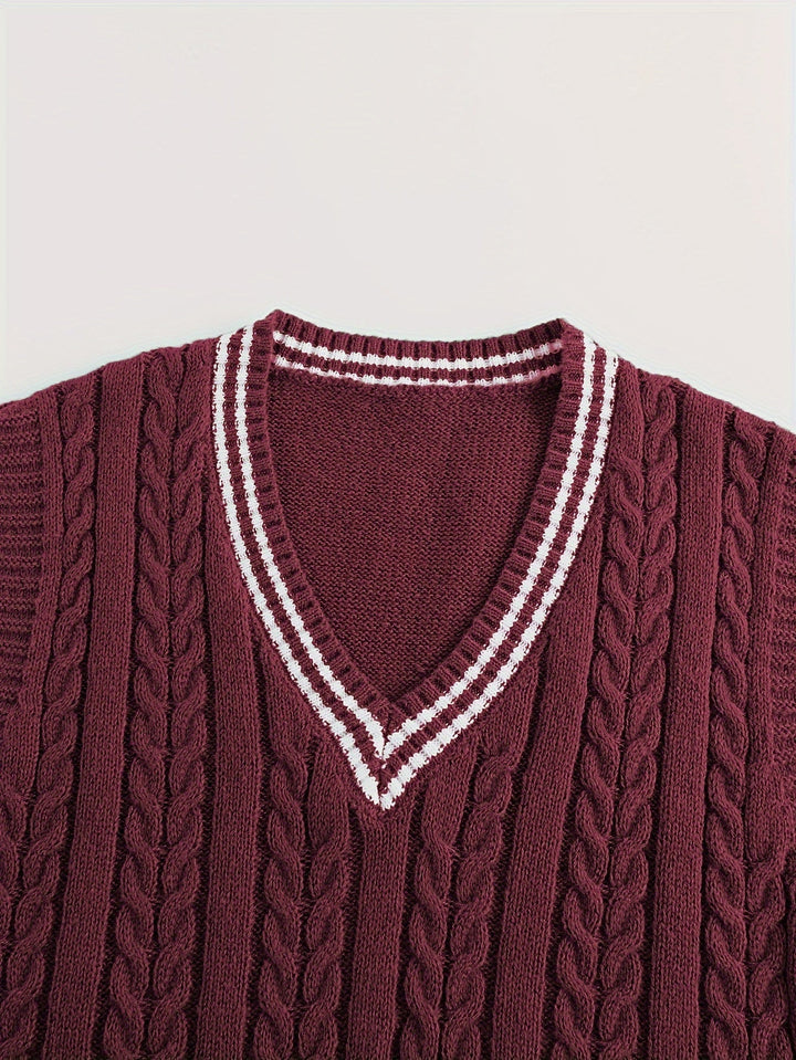 Gideon | Cable-Knit V-Neck Jumper Vest