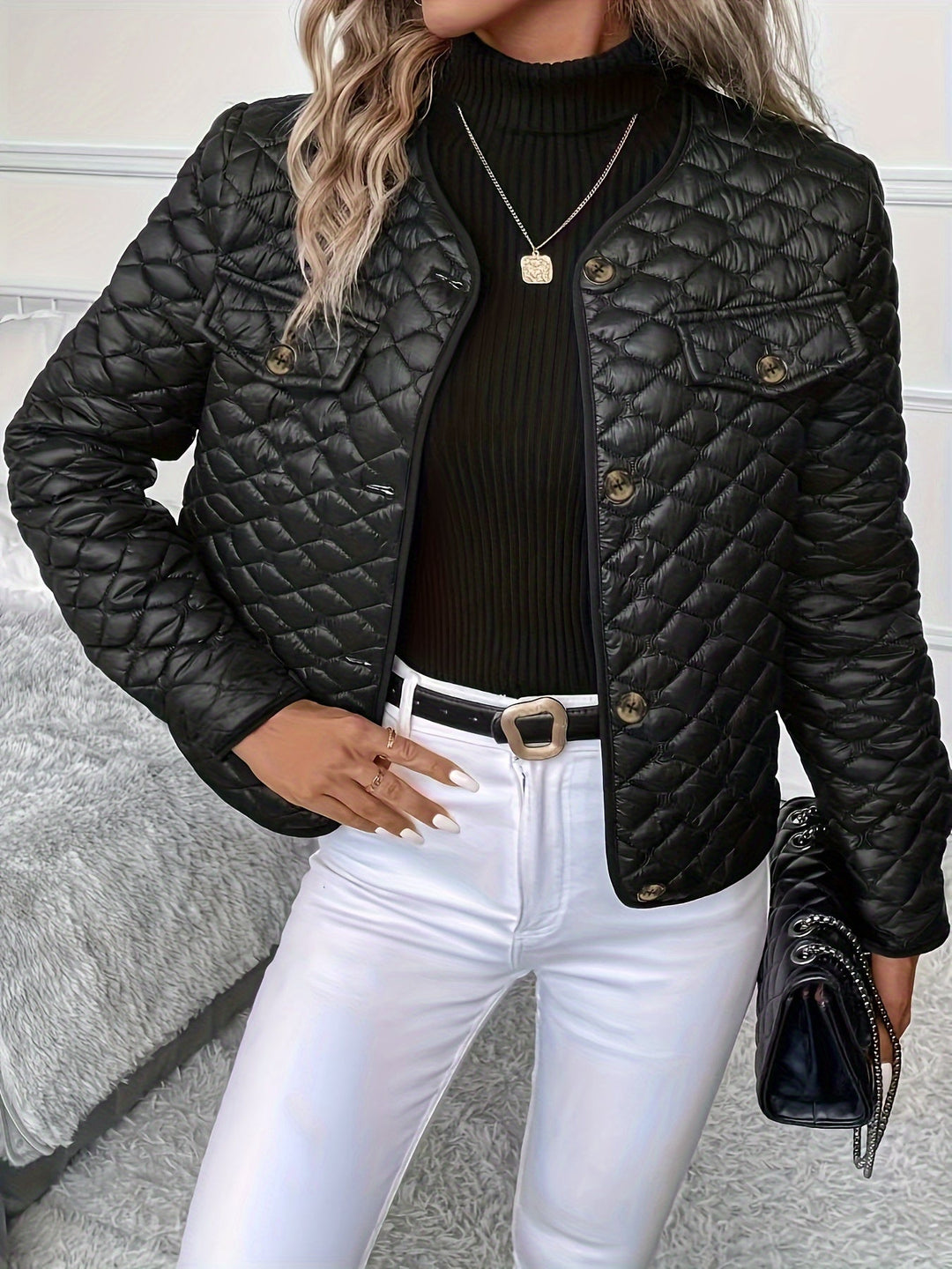 Helen | Quilted Diamond-Stitch Jacket