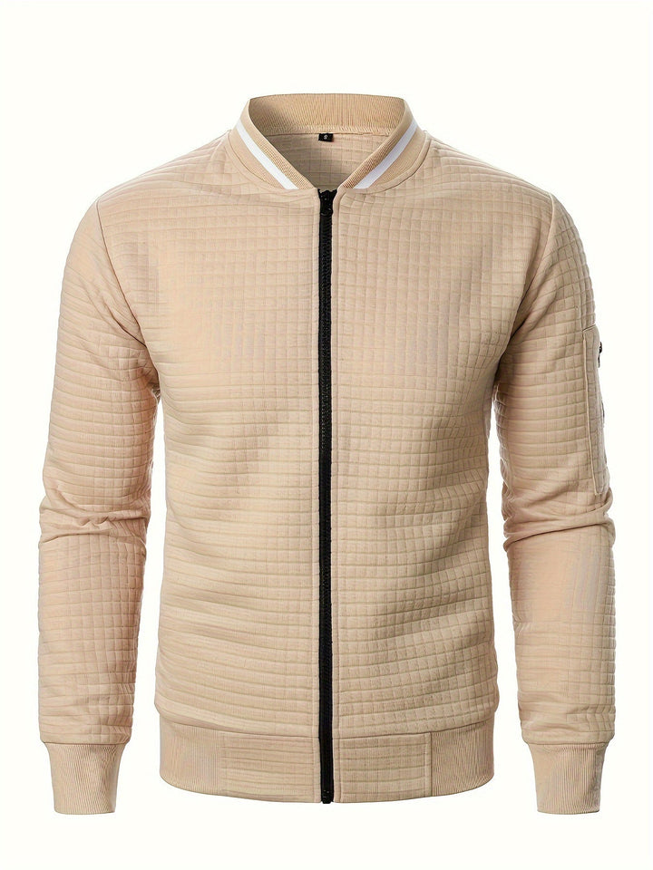 Raymond | Textured Zip-Up Bomber Jacket