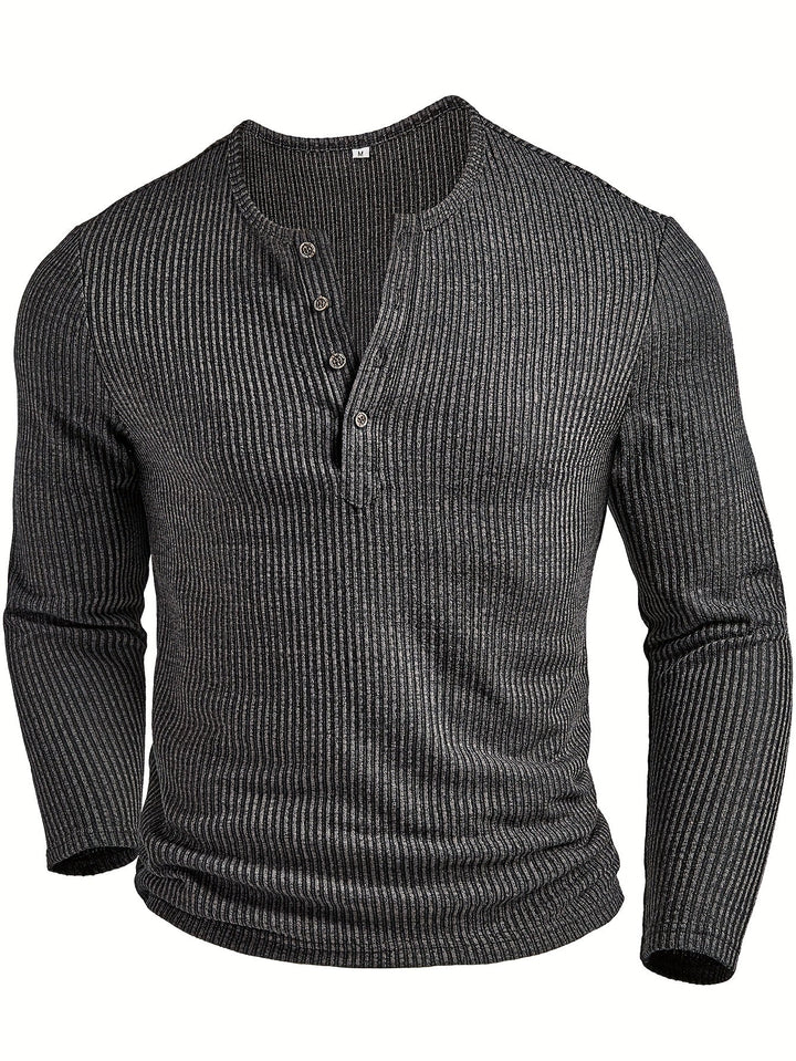Griffin | Textured Ribbed Henley Shirt
