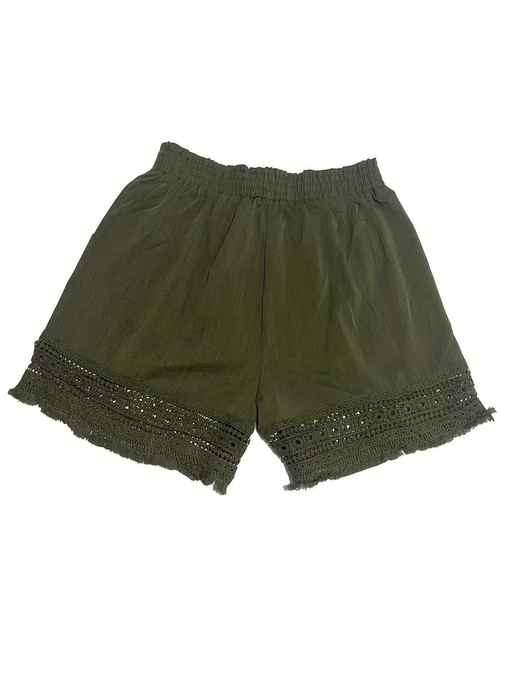 Rosemary | Lace-Trim Paper Bag Shorts