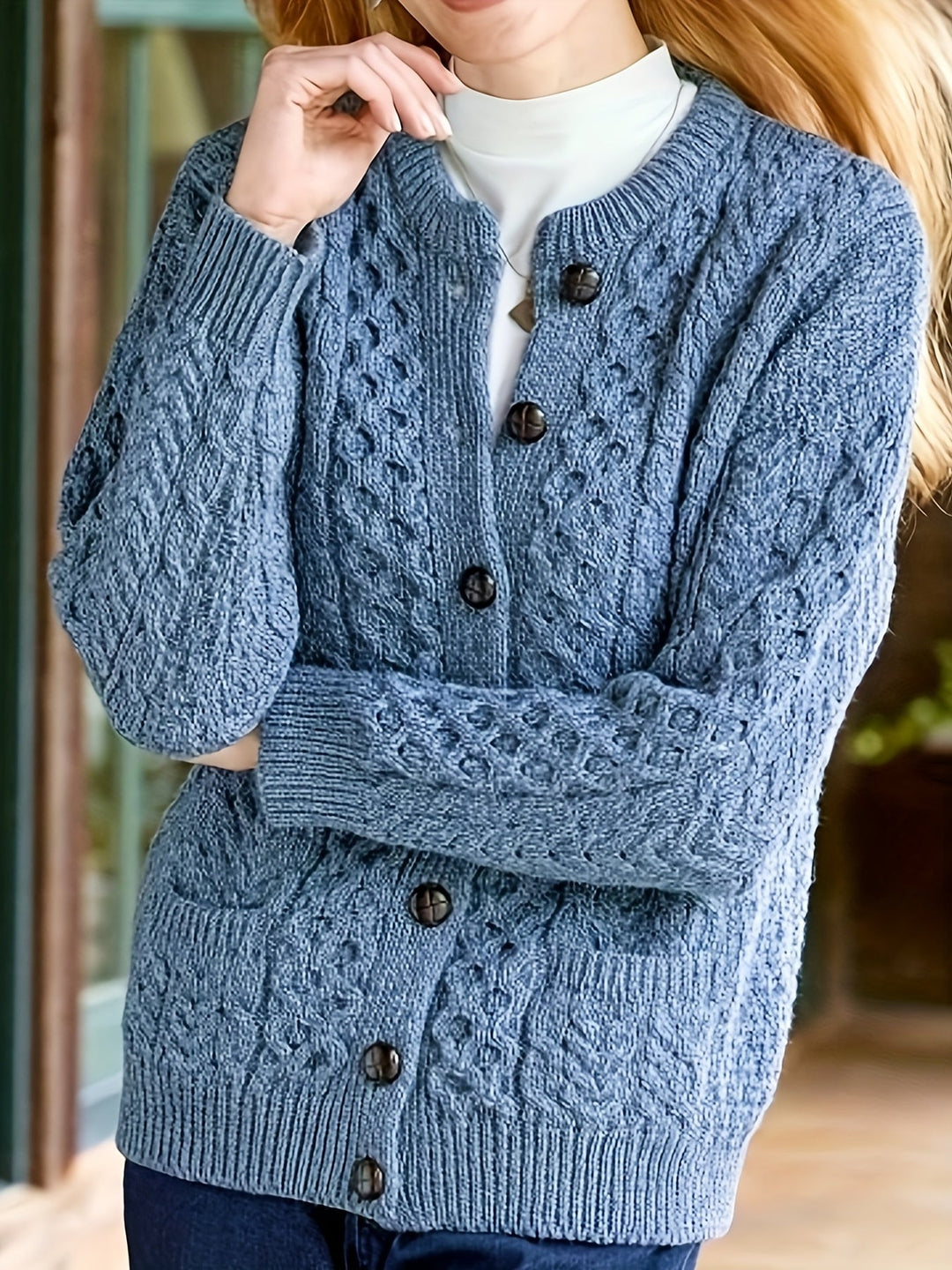 Fern | Textured Button-Front Cardigan
