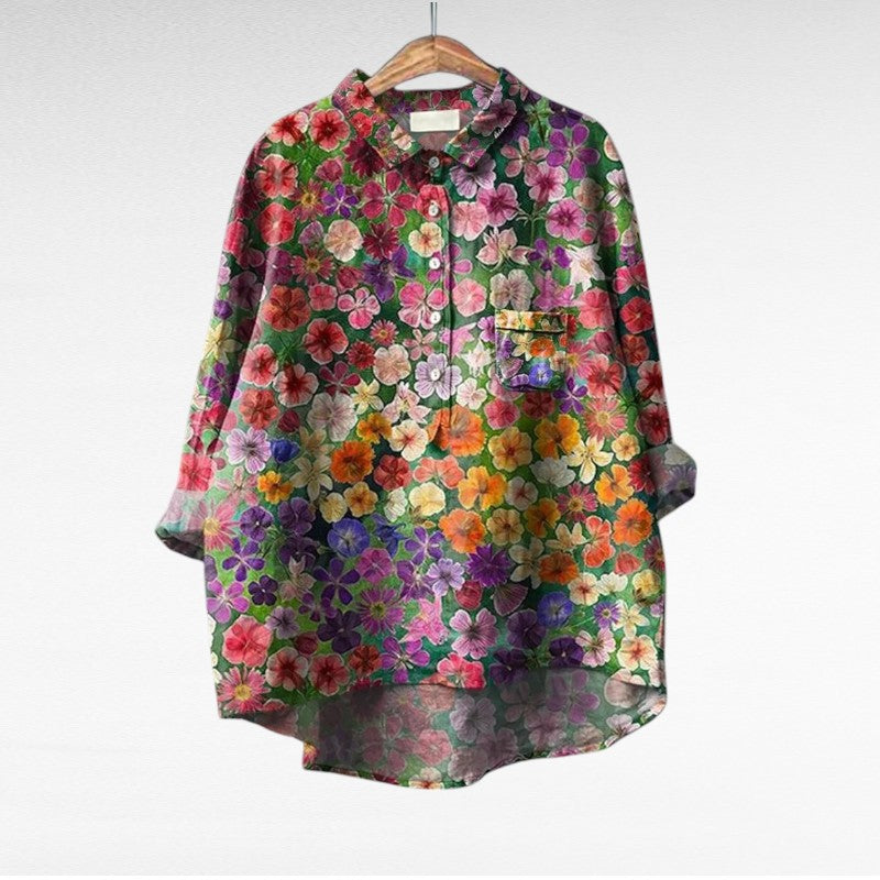 Colleen | Classic Multicolour Long Sleeve Blouse
