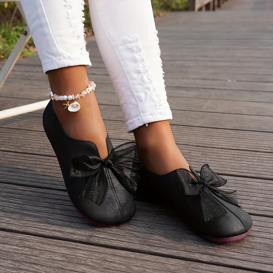 Cecilia | Bow-Accent Slip-On Flats