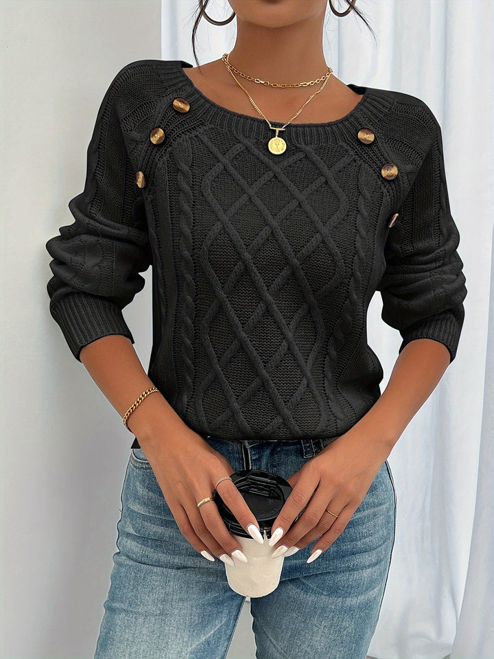 Kathleen | Textured Button Jumper