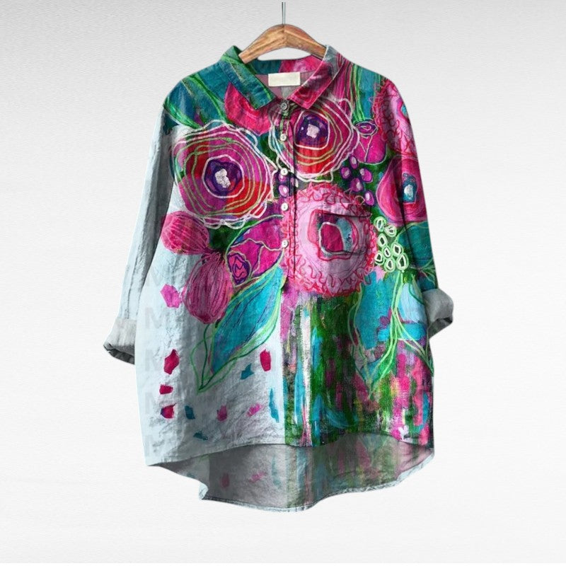 Colleen | Classic Multicolour Long Sleeve Blouse