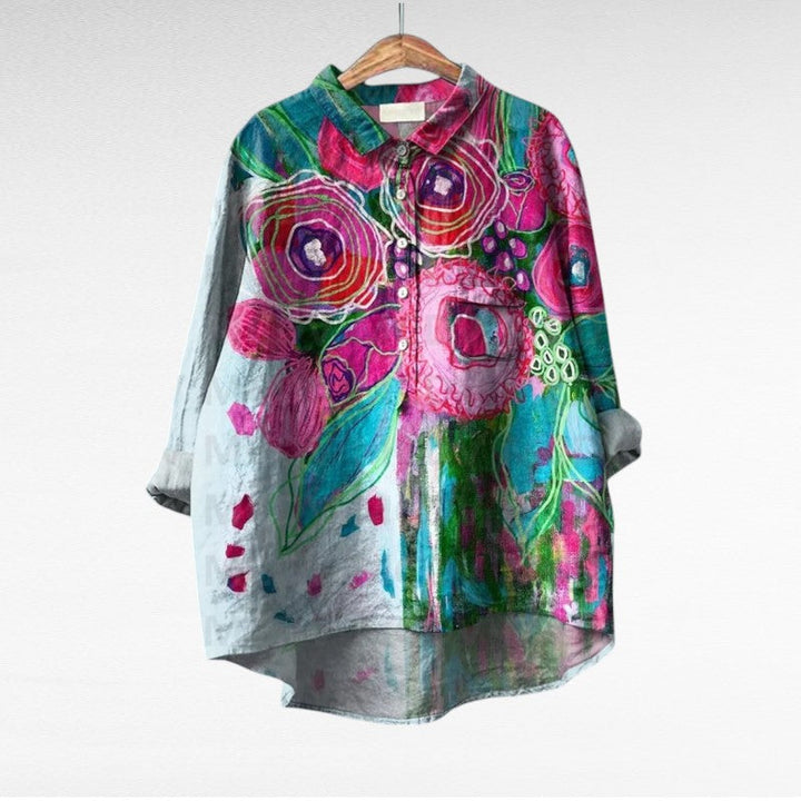Colleen | Classic Multicolour Long Sleeve Blouse