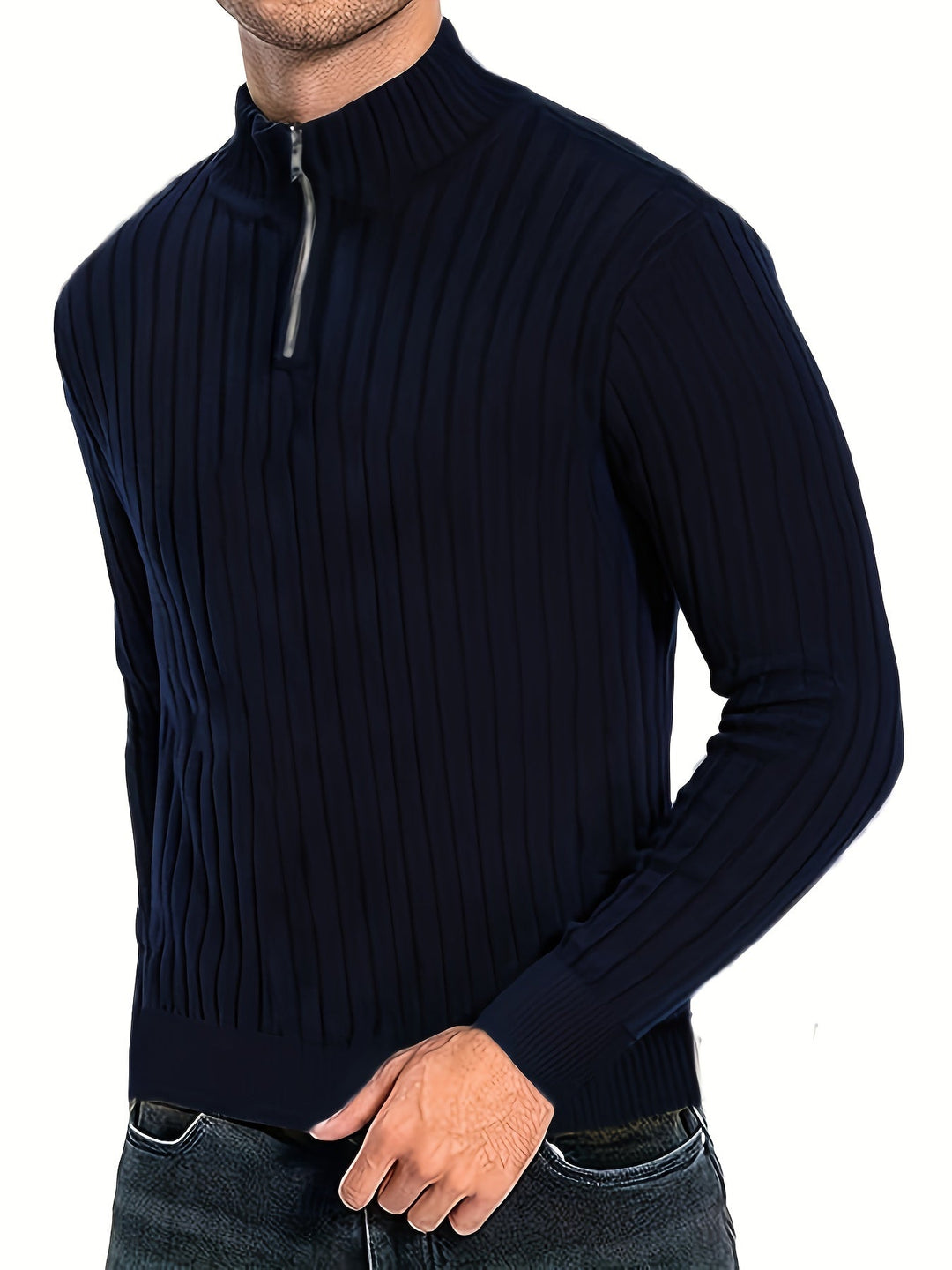 Thatcher | Ribbed Quarter-Zip Jumper