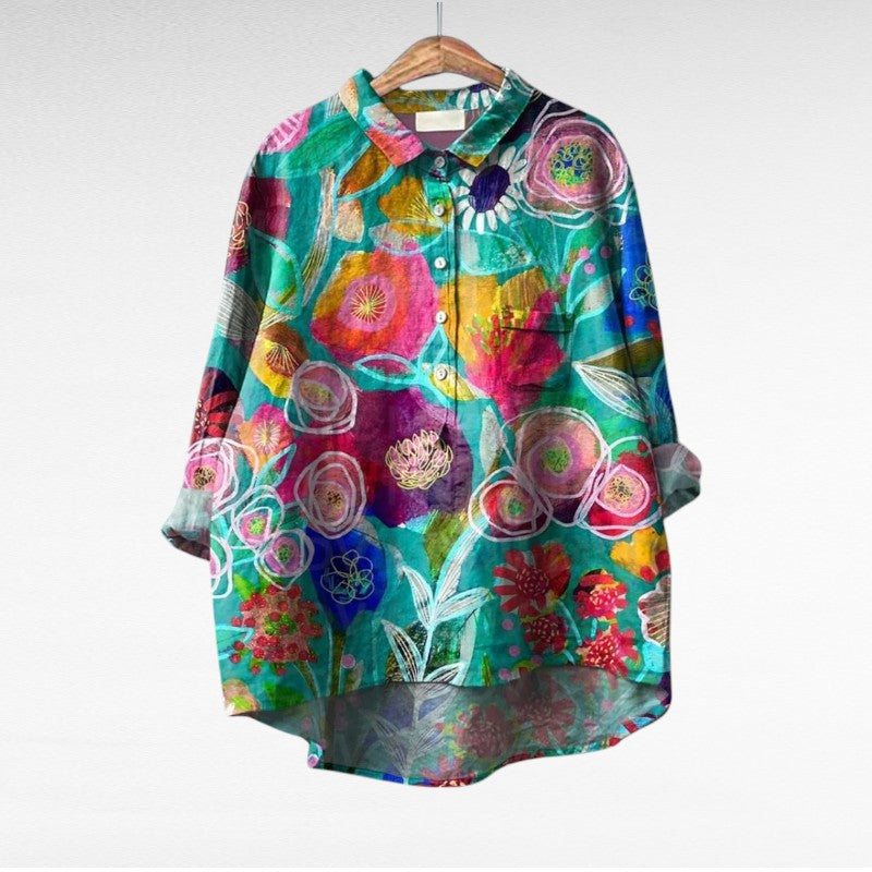 Colleen | Classic Multicolour Long Sleeve Blouse