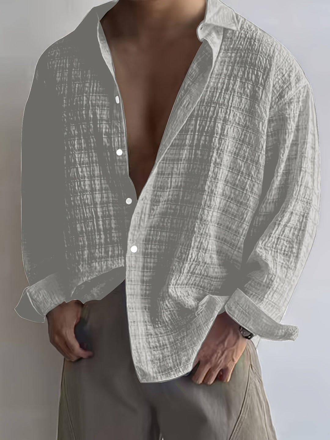 Rafael | Relaxed Textured Long-Sleeve Shirt
