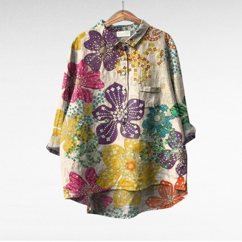 Colleen | Classic Multicolour Long Sleeve Blouse