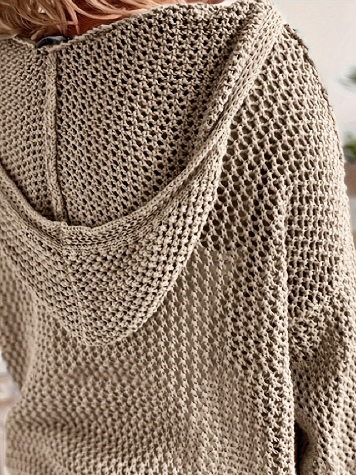 Delaney | Relaxed Open-Knit Hooded Jumper