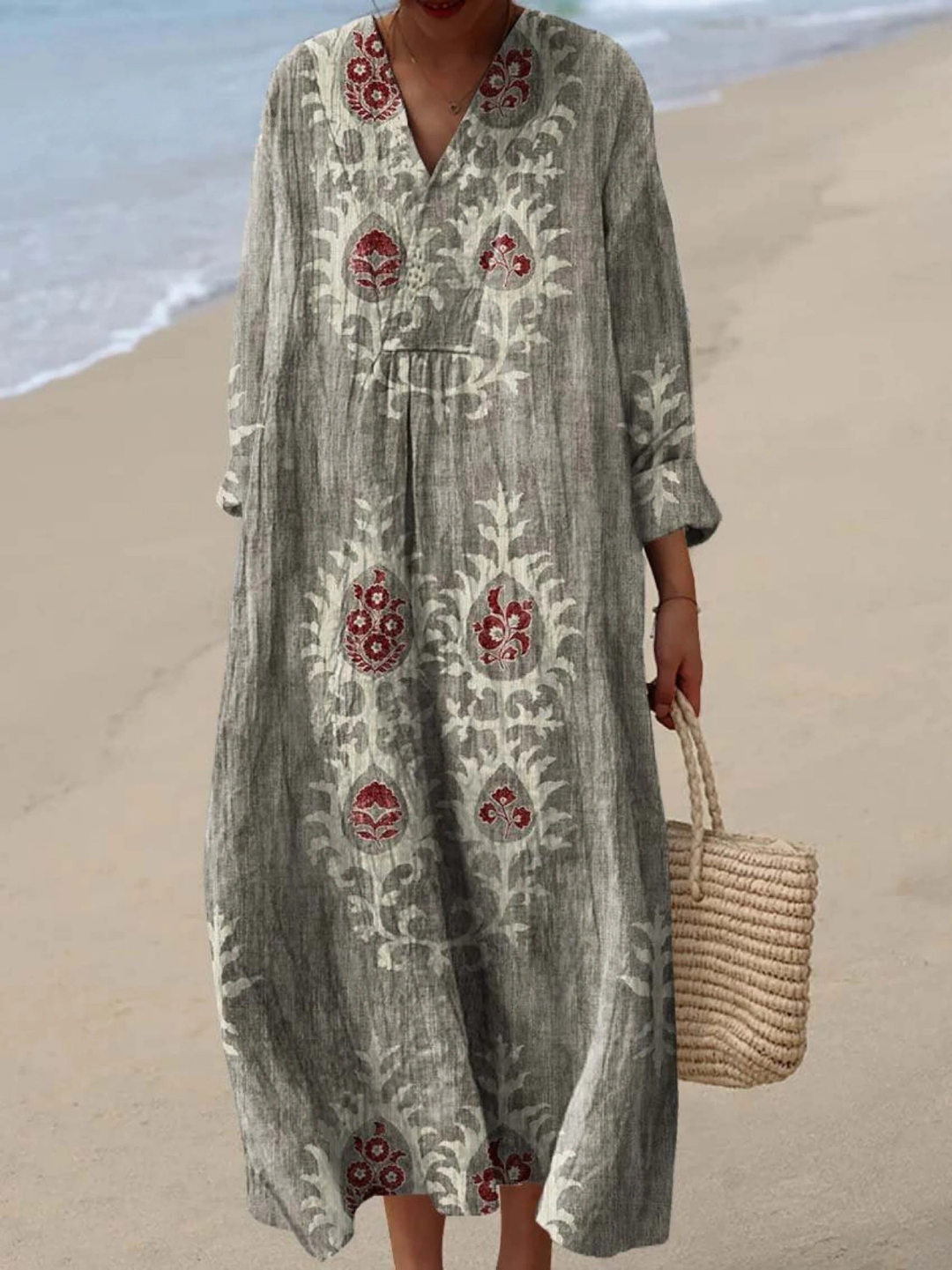 Serafina | Vintage Ethnic Floral Art Print Dress