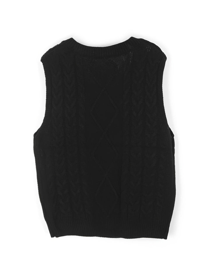 Cora | Cozy Cable-Knit V-Neck Jumper Vest