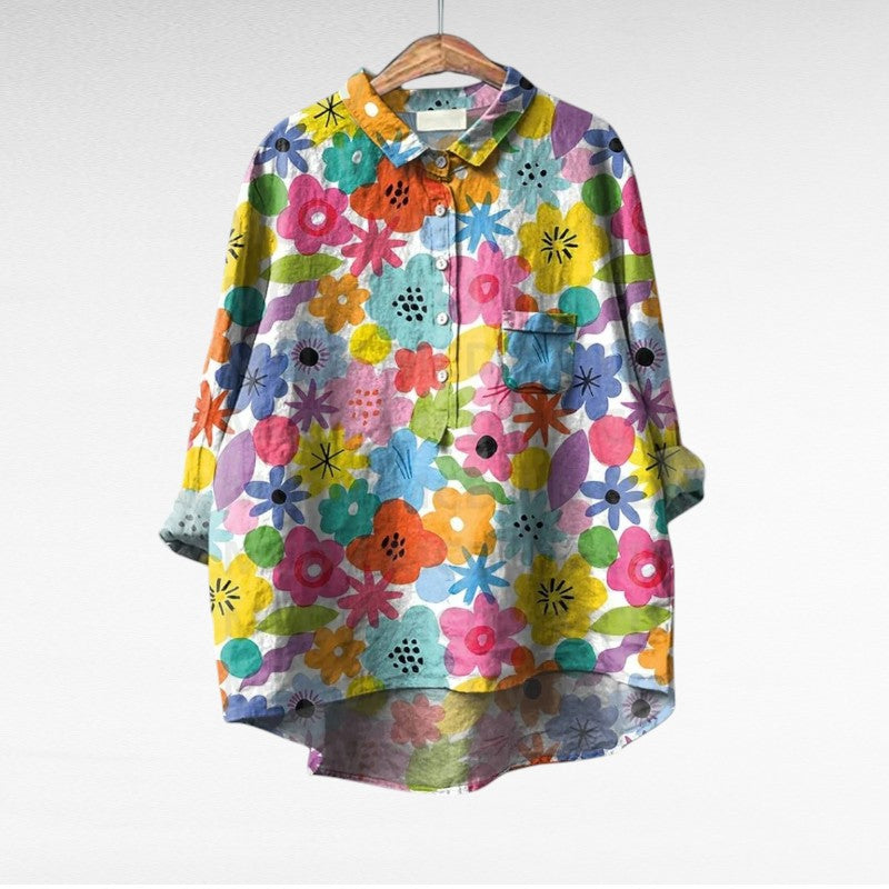 Colleen | Classic Multicolour Long Sleeve Blouse
