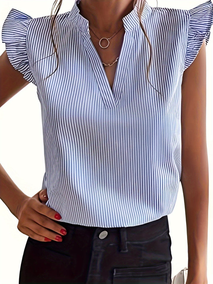 Rowan | Ruffle-Sleeve V-Neck Blouse