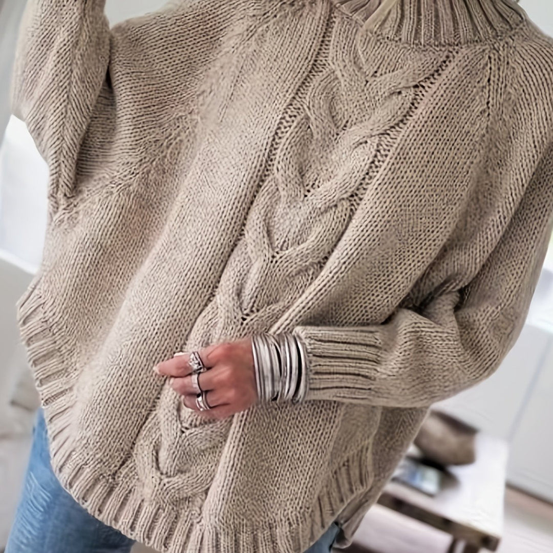 Corinne | Cozy High-Neck Cable-Knit Jumper