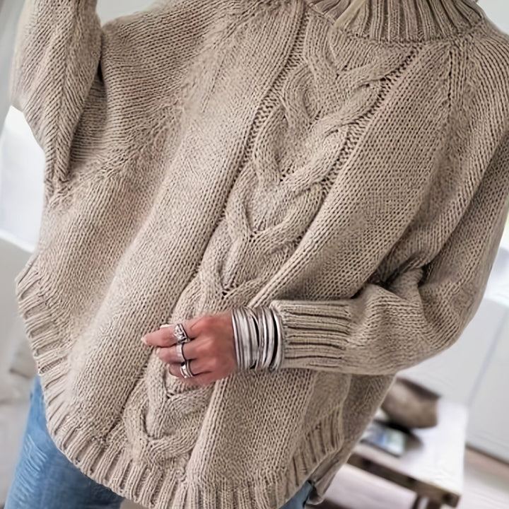 Corinne | Cozy High-Neck Cable-Knit Jumper