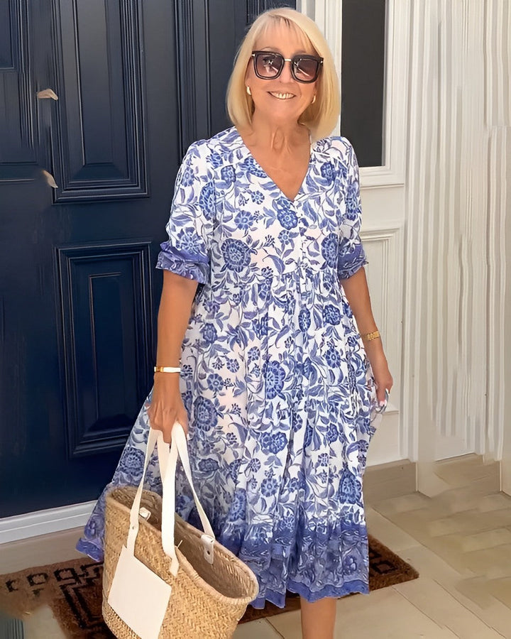 Keisha | Stylish V-Neck Floral Dress