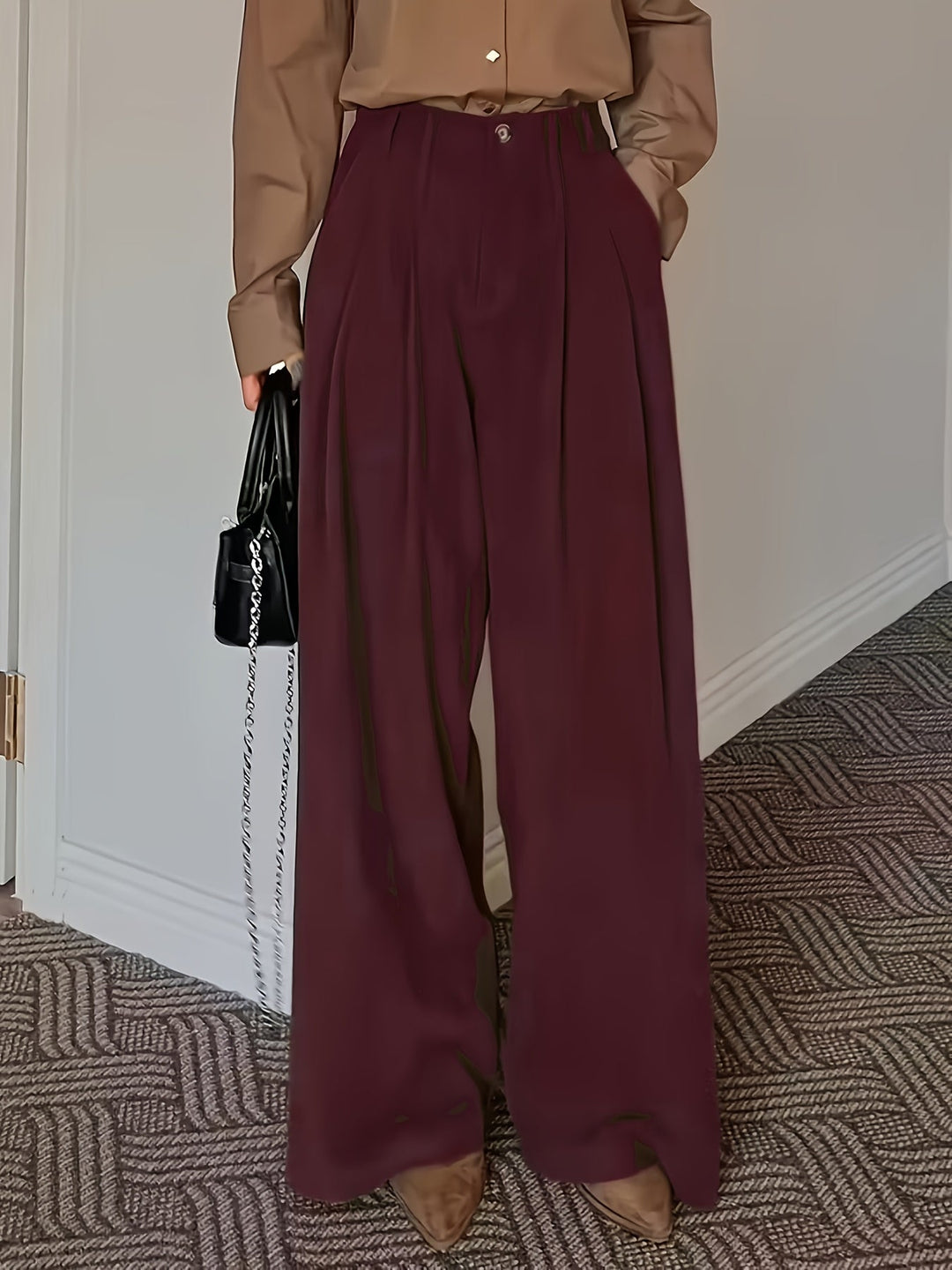 Celine | Pleated Wide-Leg Trousers
