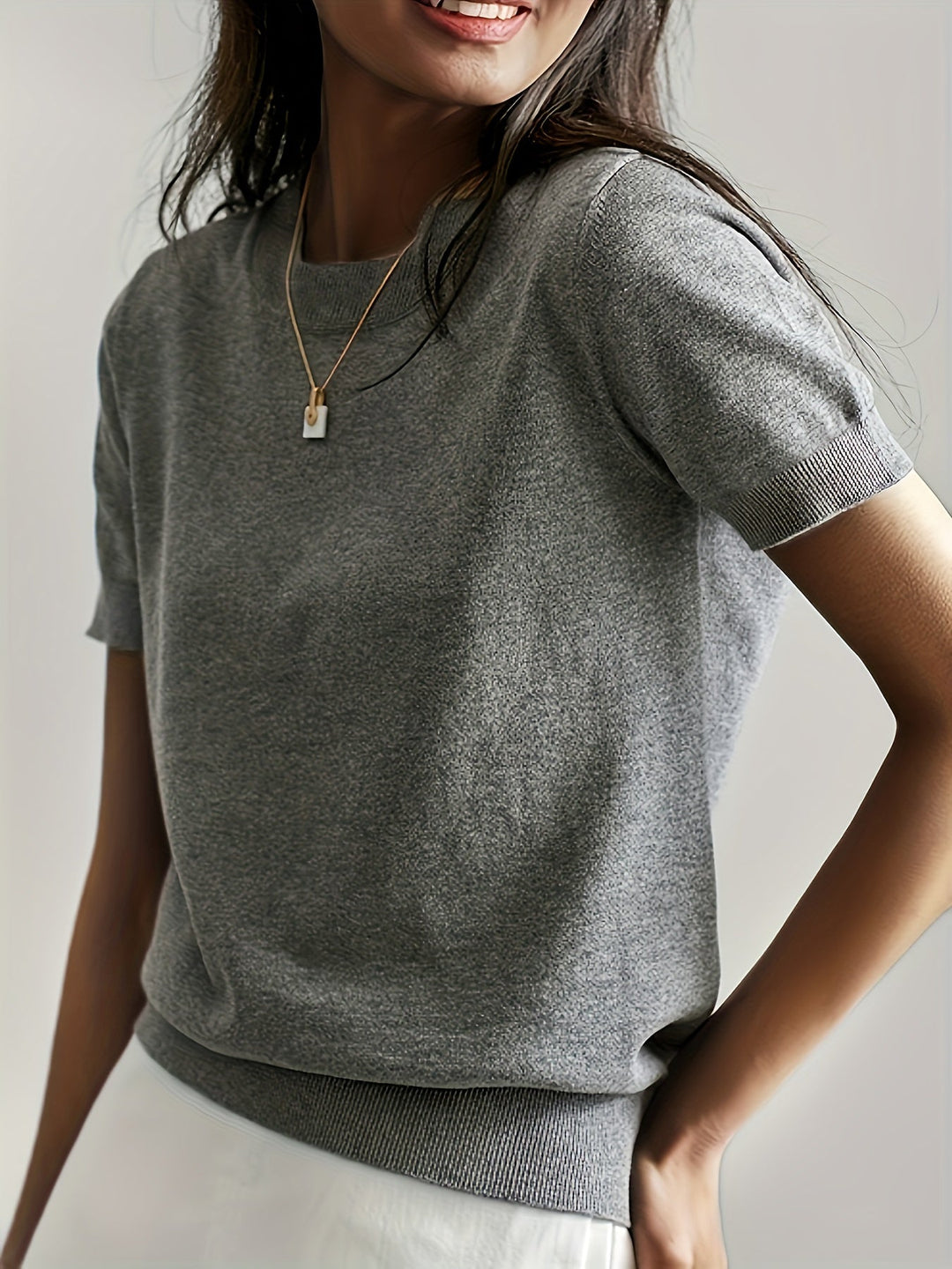 Harriet | Fine-Knit Short Sleeve Jumper