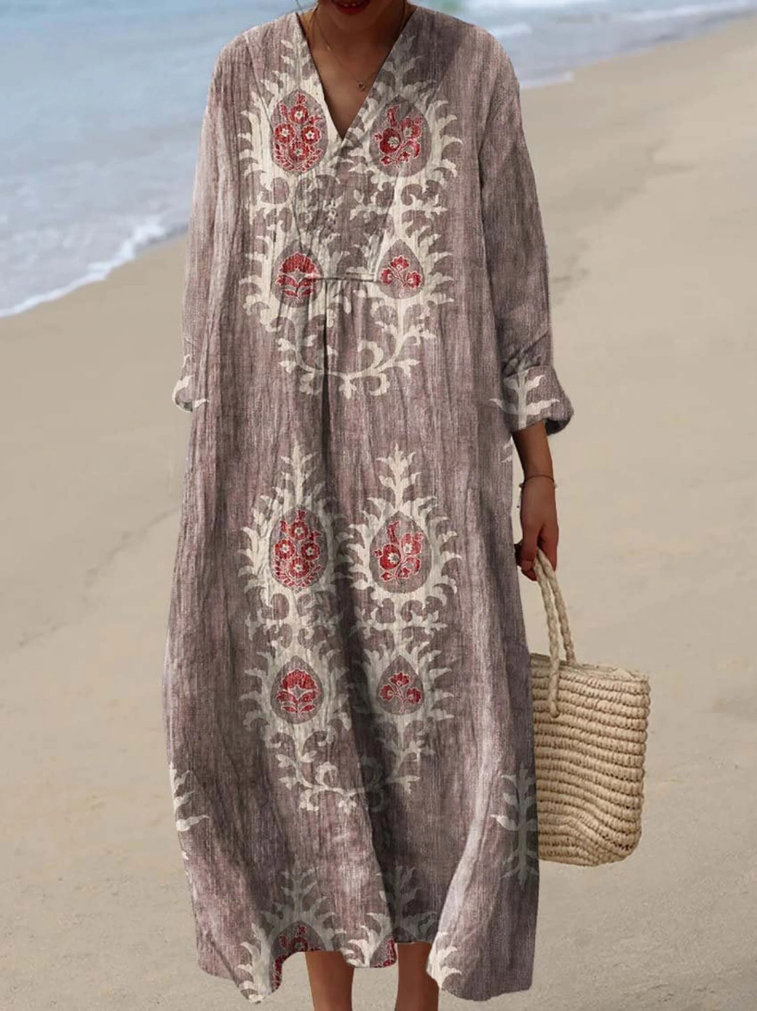 Serafina | Vintage Ethnic Floral Art Print Dress