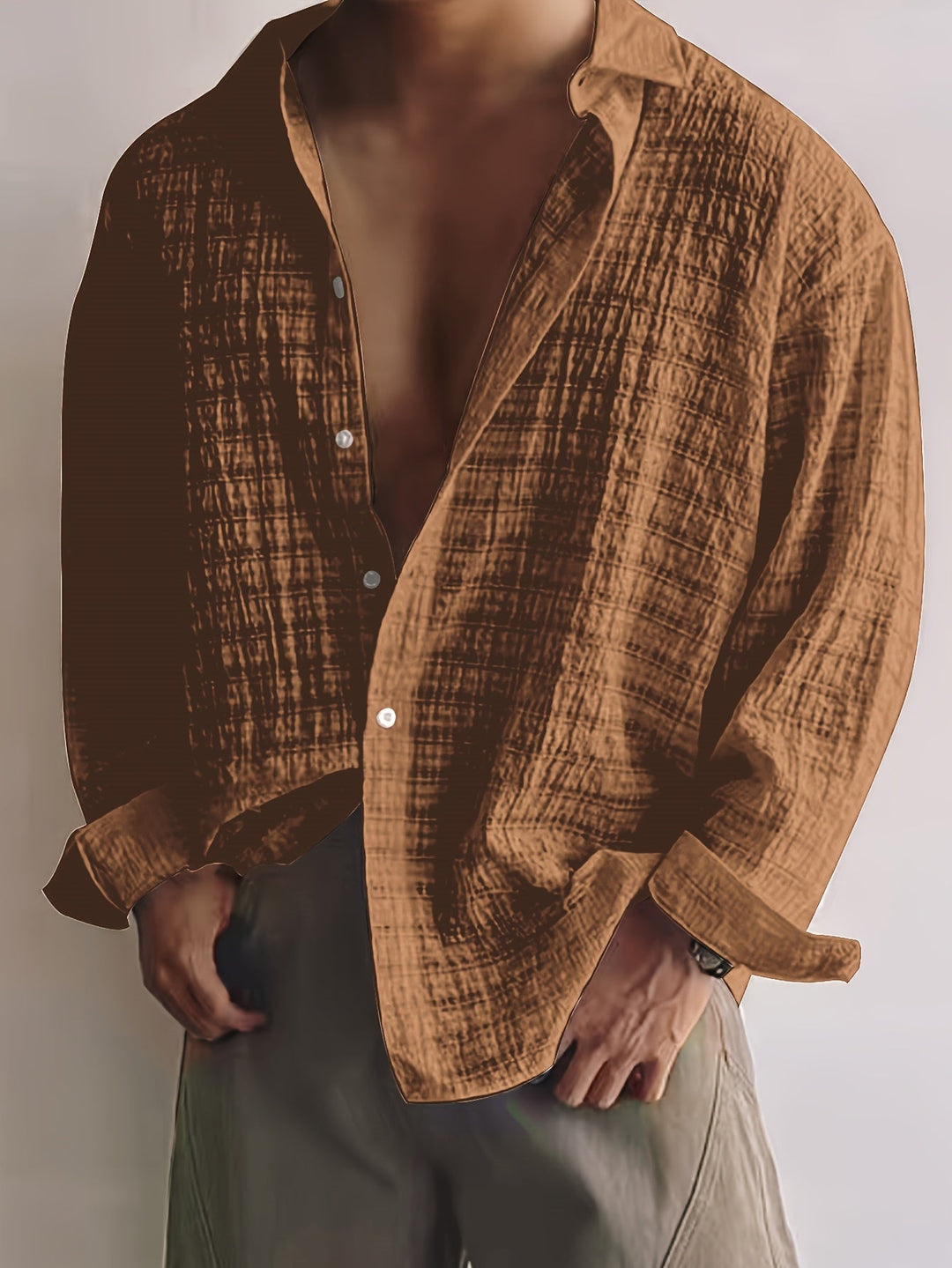 Rafael | Relaxed Textured Long-Sleeve Shirt