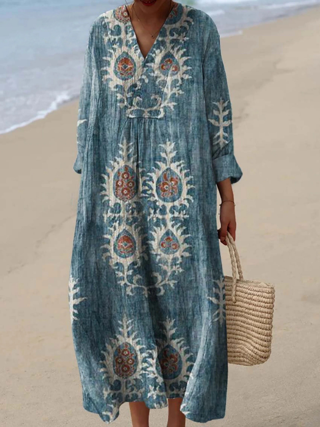 Serafina | Vintage Ethnic Floral Art Print Dress