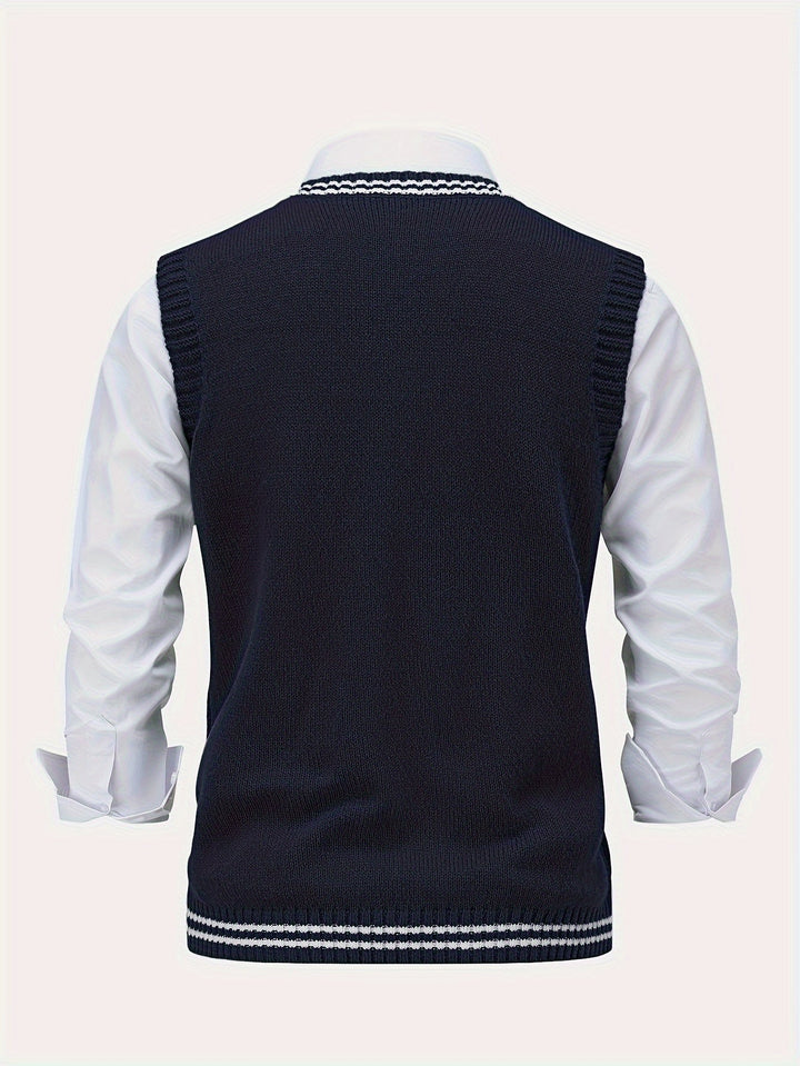 Gideon | Cable-Knit V-Neck Jumper Vest