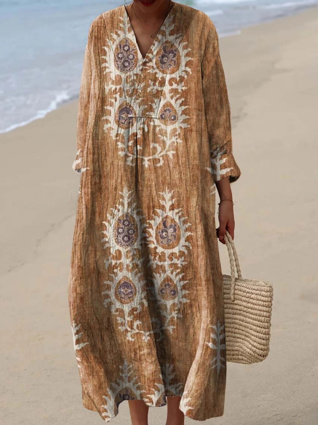 Serafina | Vintage Ethnic Floral Art Print Dress
