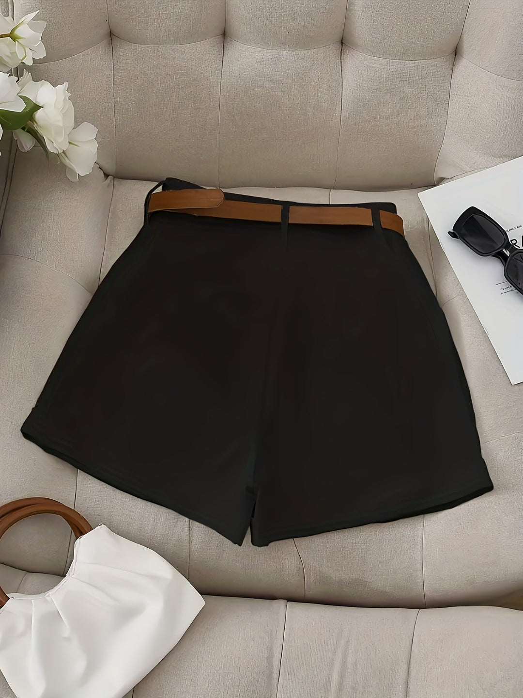 Blythe | Tailored High-Waist Shorts with Belt