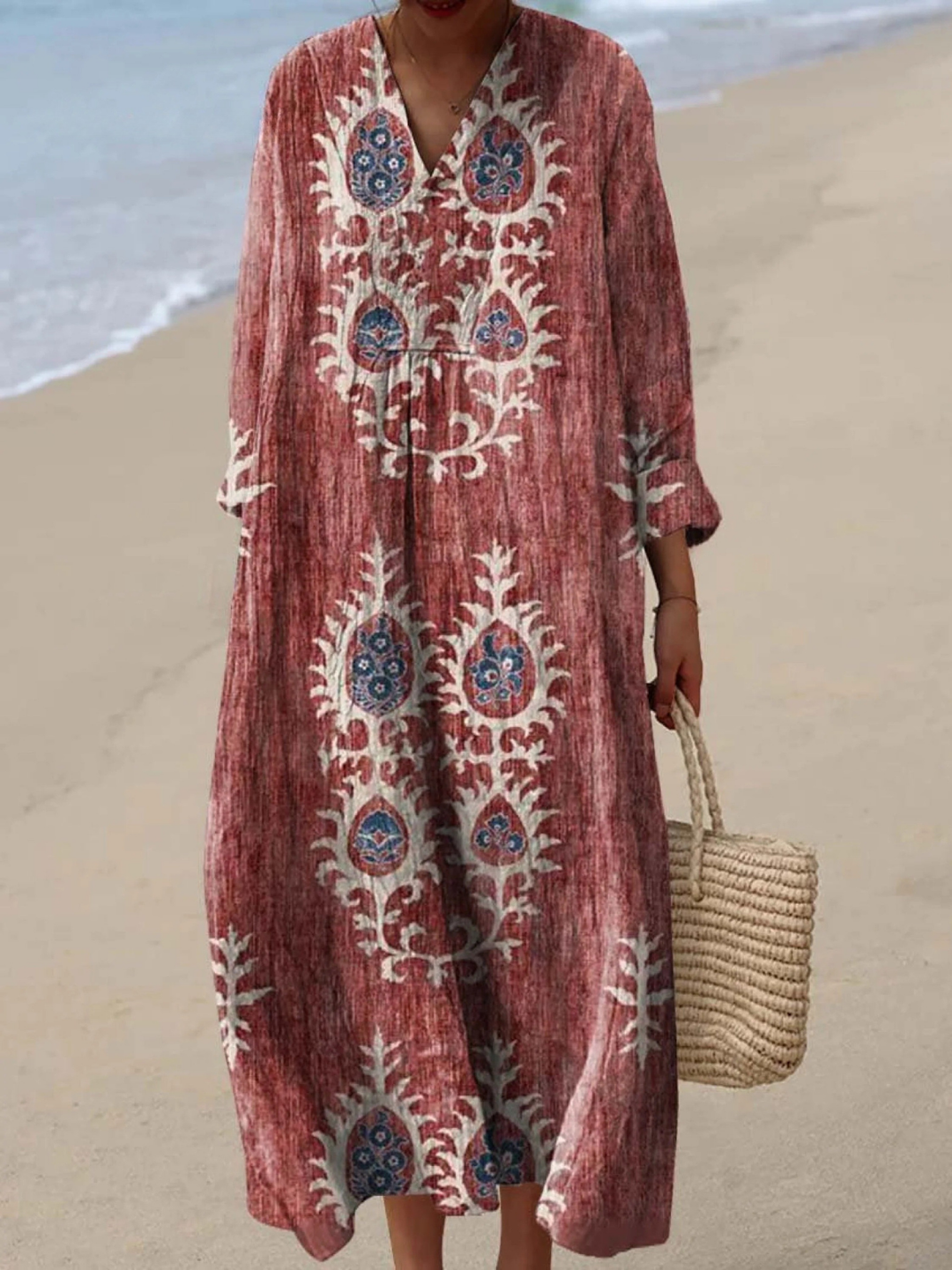 Serafina | Vintage Ethnic Floral Art Print Dress