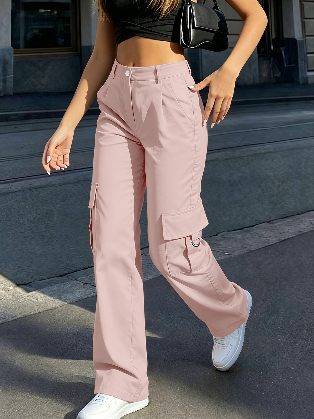 Bonnie | High-Waisted Wide-Leg Cargo Trousers