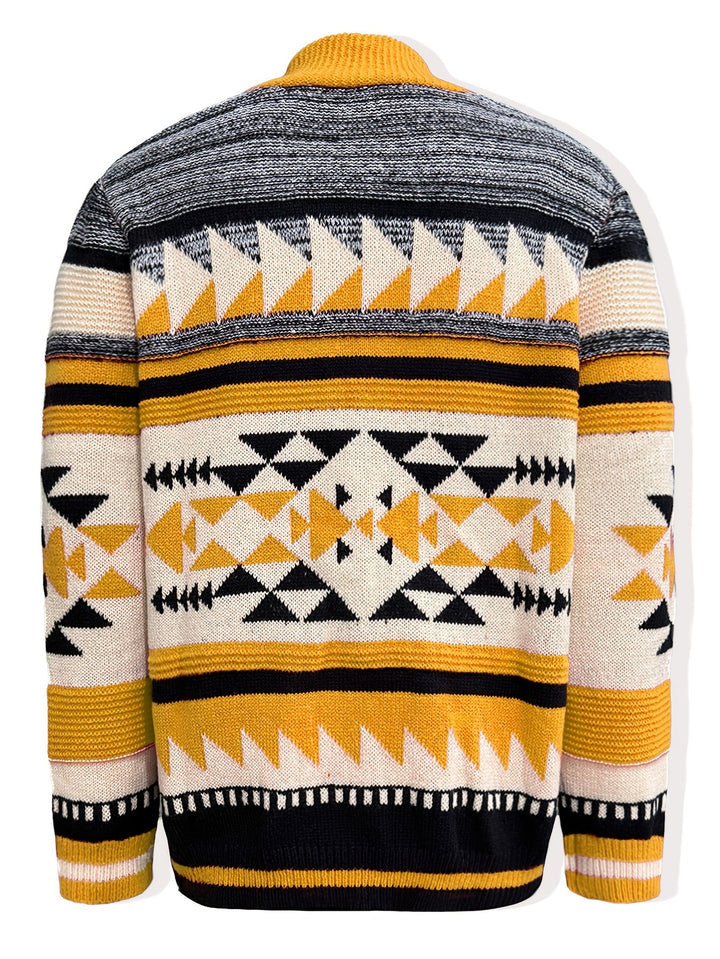 Callum | Patterned Zip-Up Cardigan