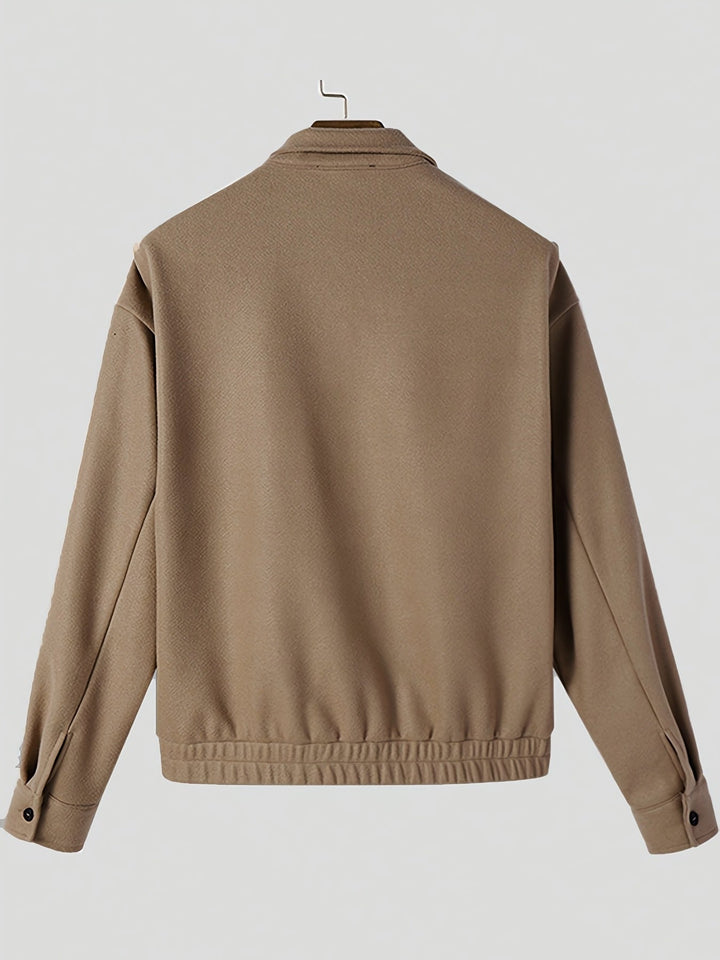 Everett Blake | Refined Button-Front Bomber Jacket