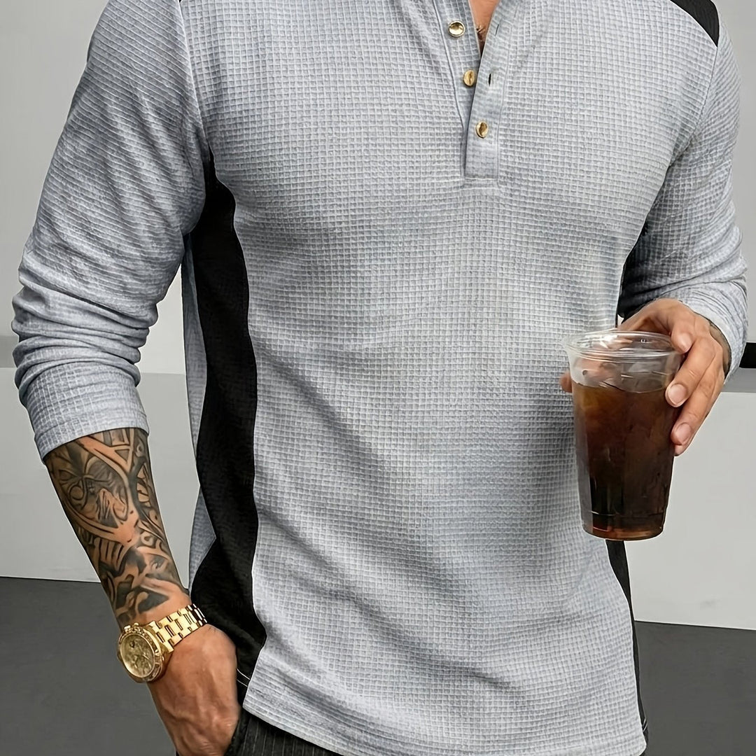 Curtis | Textured Long-Sleeve Henley
