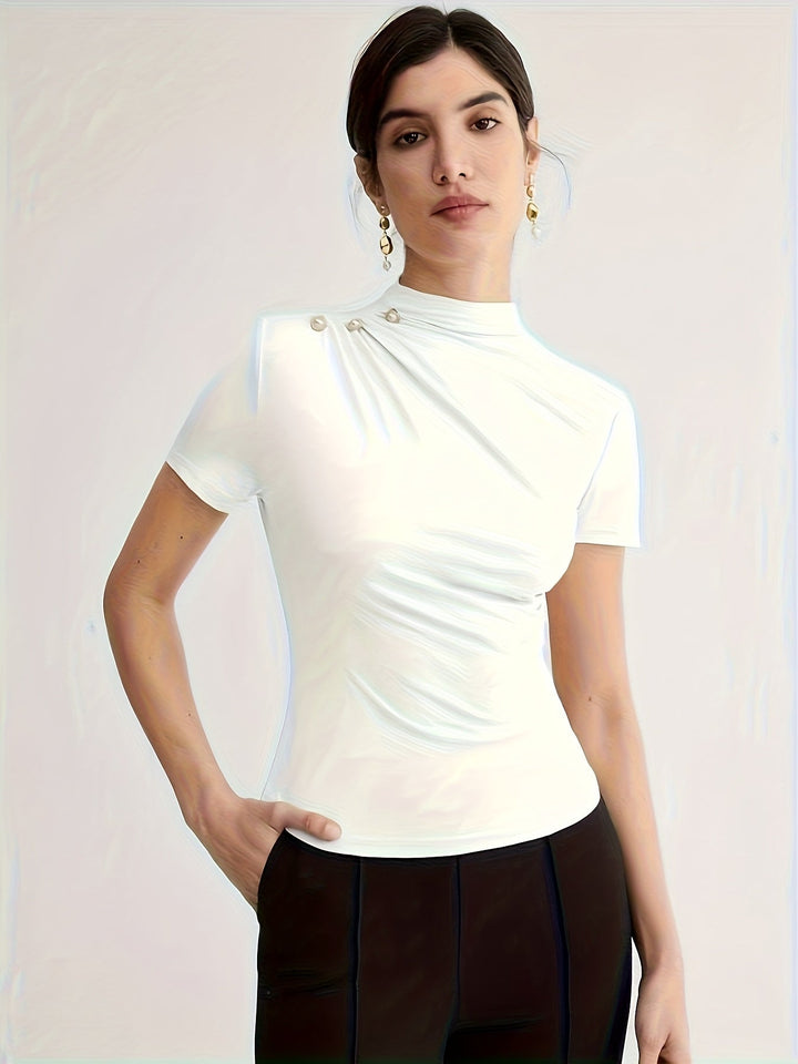 Sienna | Mock Neck Short-Sleeve Top
