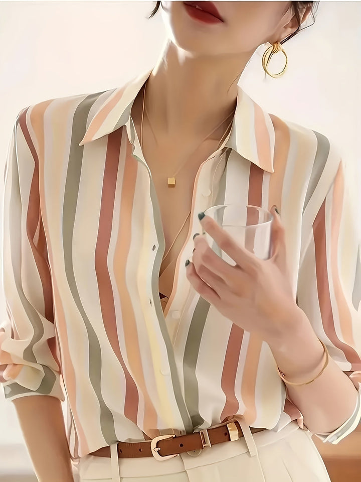 Marcella | Refined Striped Button-Up Shirt