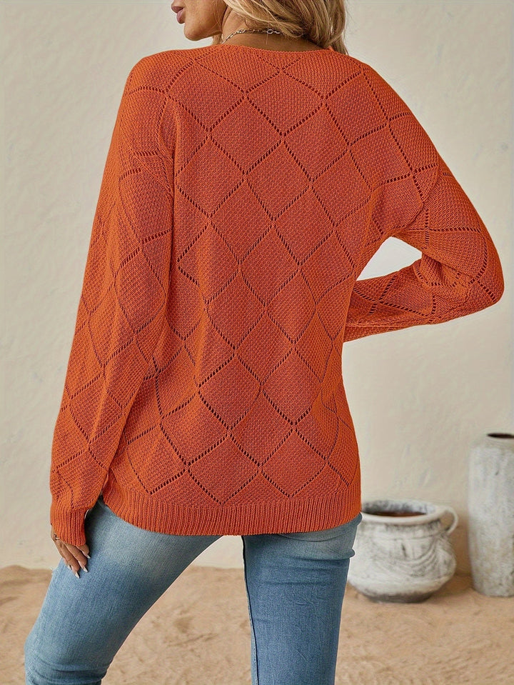 Camryn | Openwork V-Neck Jumper