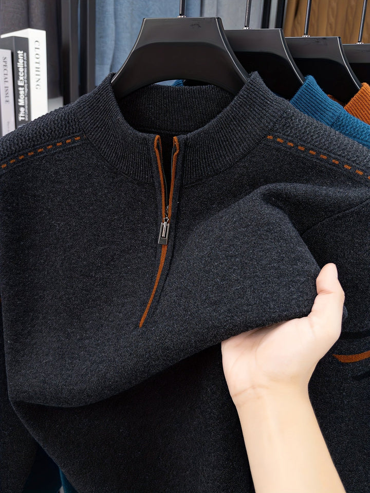 Nathan | Half-Zip Mock Neck Jumper