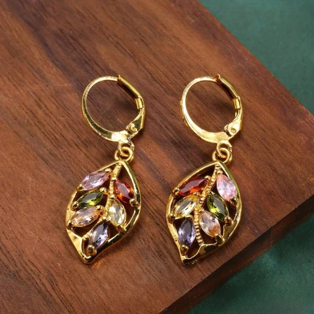 Wendy | Stylish Retro Multicolour Leaf Earrings