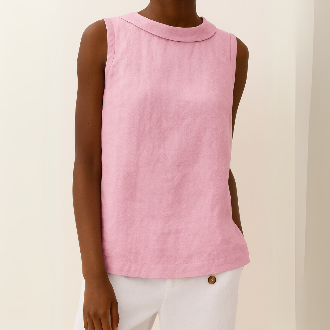 Harlow | Casual Sleeveless Roll Collar Top