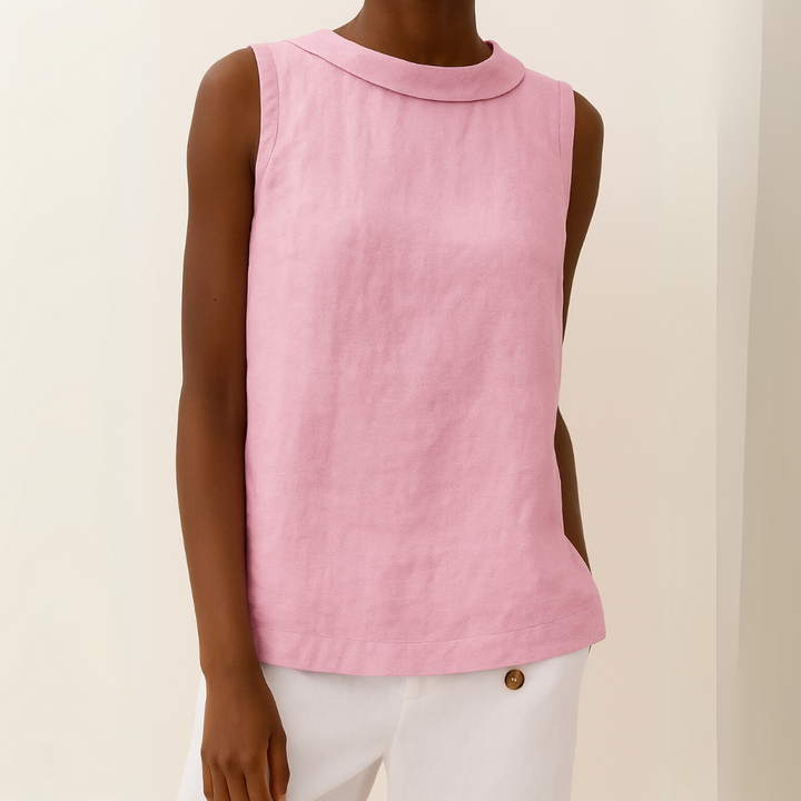 Harlow | Casual Sleeveless Roll Collar Top