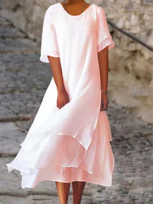 Senna | Double-Layer Short-Sleeved Dress